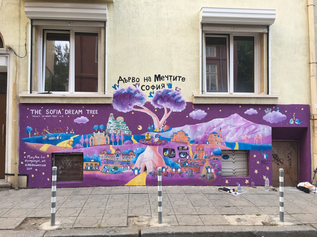 The-Sofia-Dream-Tree-2019-Bulgaria-penguin-art-mural-painting-Ma