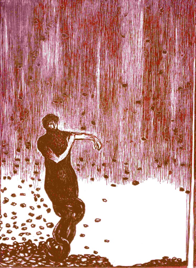 Giuseppe Gallo, Inferno: Minosse, 2010, Xilografia