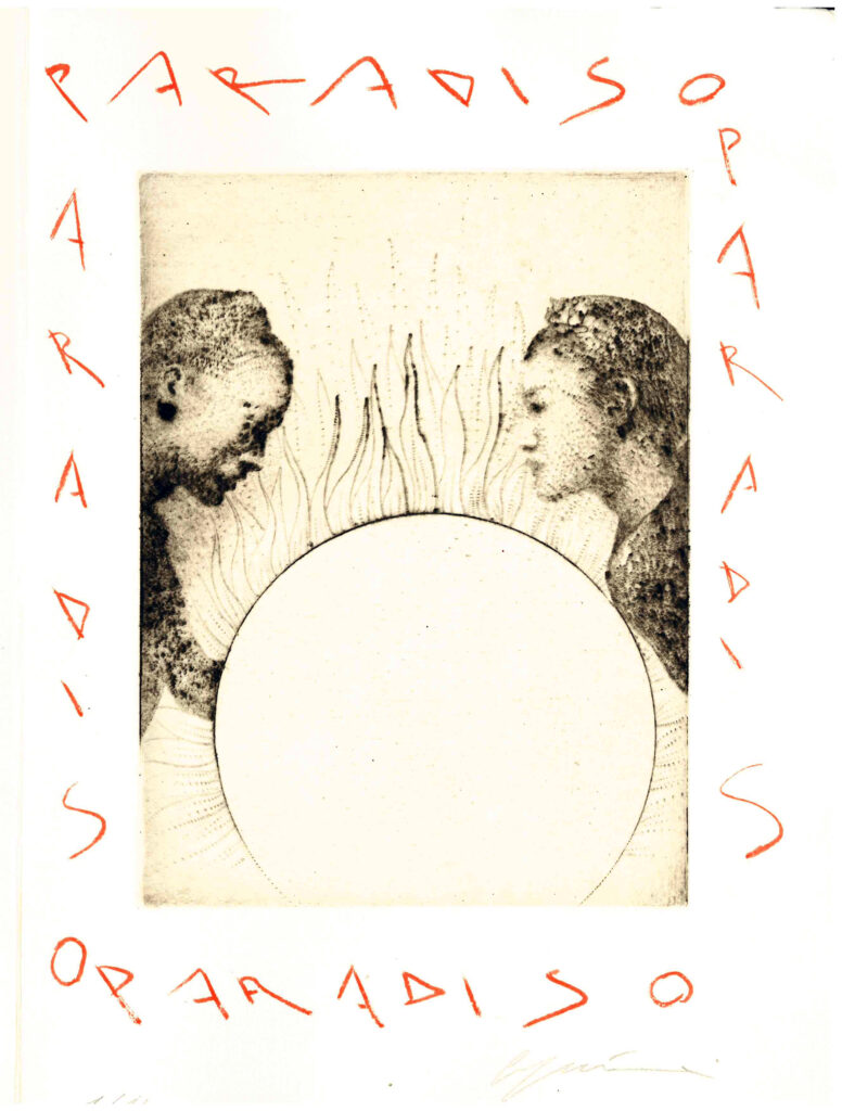 Omar Galliani, Paradiso, 2006, Punta secca