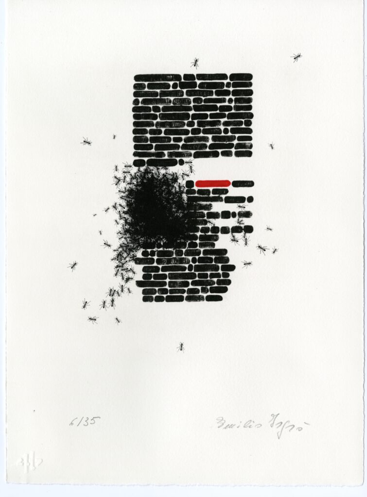 Emilio Isgrò, Paradiso, 2018, impressione su matrice fotopolimerica