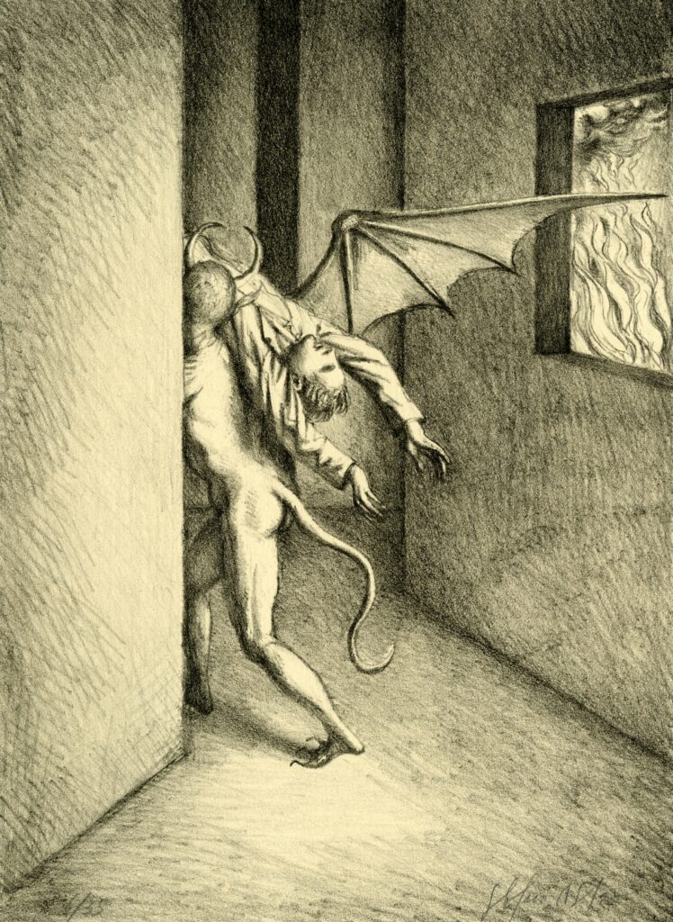Stefano Di Stasio, Inferno (Canto XXI, versi 29-36), 2013, Litografia