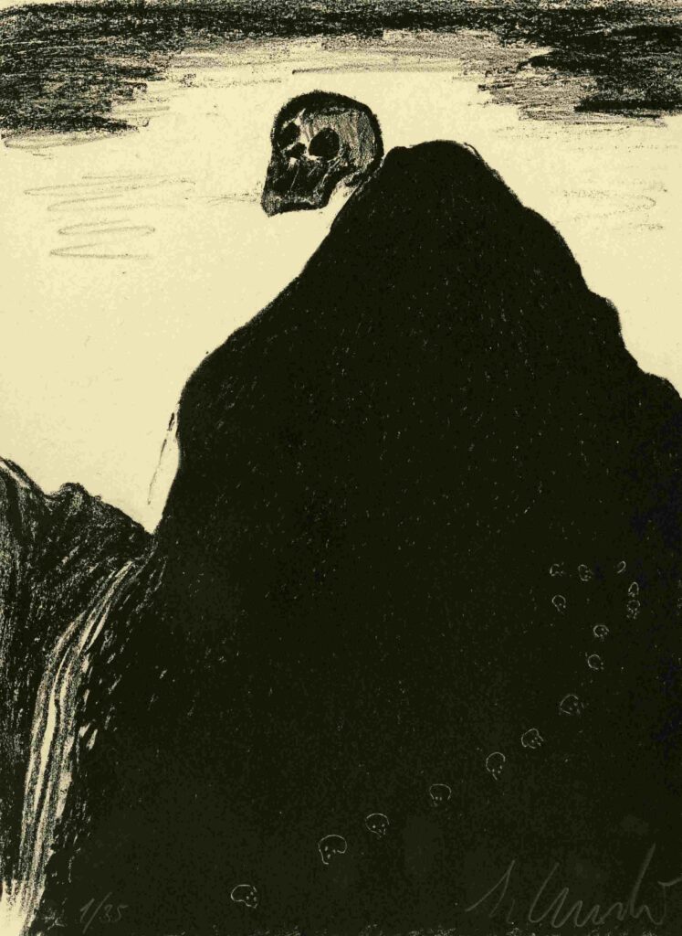 Enzo Cucchi, Frontespizio: Caronte, 2011, Litografia