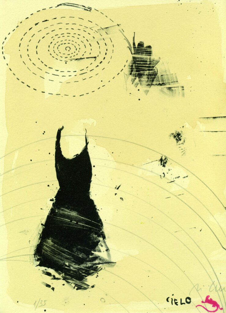 Piero Pizzi Cannella, Paradiso, 2012, Litografia e acquarello