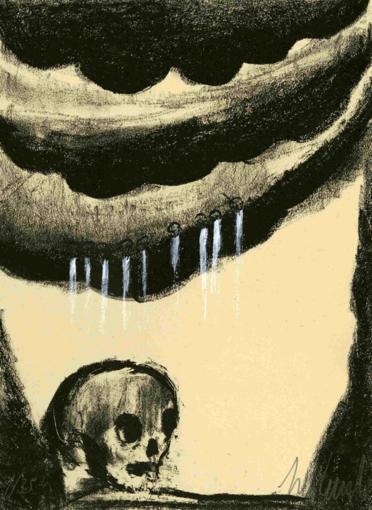 Enzo Cucchi, Purgatorio: I piangenti, 2011, Litografia
